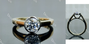 Doveggs solitaire bezel engagement ring semi-mount only(Exclusively to DovEggs Stones)