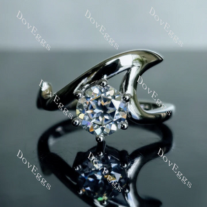Bombora Wave curved solitaire engagement ring semi-mount only(Exclusively to DovEggs Stones)