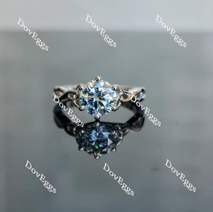 Doveggs hollow out band solitaire engagement ring semi-mount only(Exclusively to DovEggs Stones)