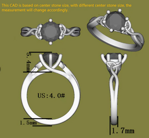 Doveggs hollow out band solitaire engagement ring semi-mount only(Exclusively to DovEggs Stones)