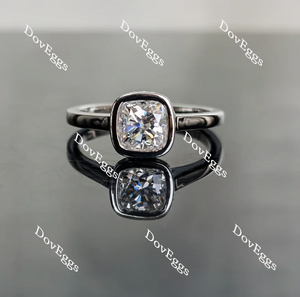 Doveggs bezel pave hidden halo engagement ring semi-mount only(Exclusively to DovEggs Stones)