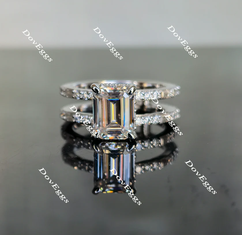 Doveggs pave eternity engagement ring semi-mount only(Exclusively to DovEggs Stones)
