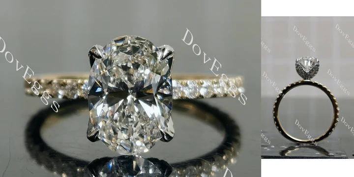 Corona pave engagement ring semi-mount only(Exclusively to DovEggs Stones)
