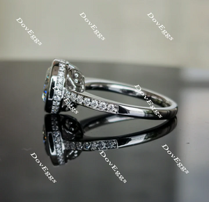 DovEggs half eternity pave bezel engagement ring semi-mount only(Exclusively to DovEggs Stones)