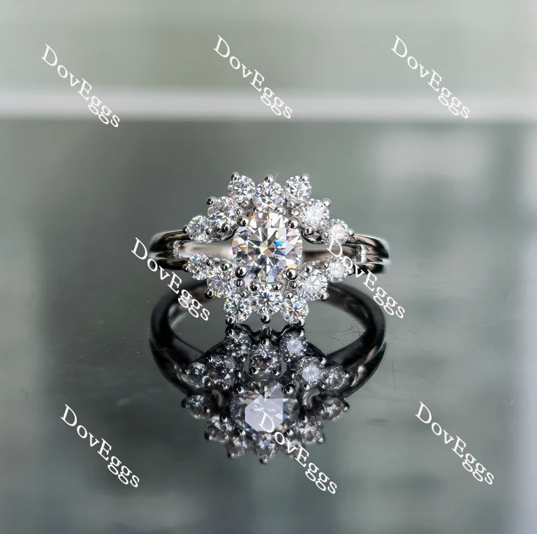 Jane Ella floral split shank engagement ring semi-mount only(Exclusively to DovEggs Stones)