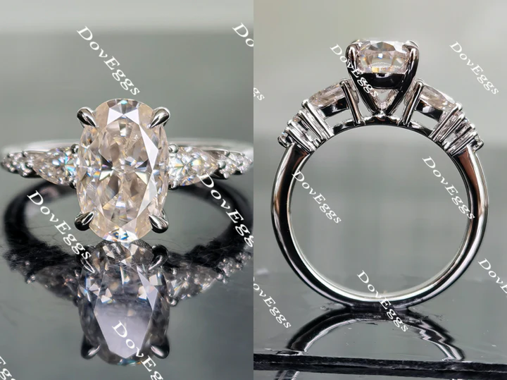 Doveggs side stone engagement ring semi-mount only(Exclusively to DovEggs Stones) - DovEggs-Seattle