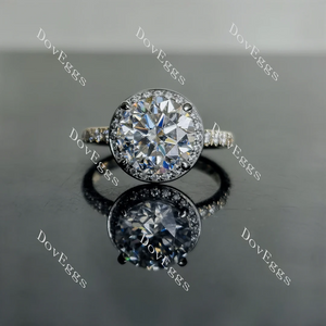 Doveggs halo pave engagement ring semi-mount only(Exclusively to DovEggs Stones)