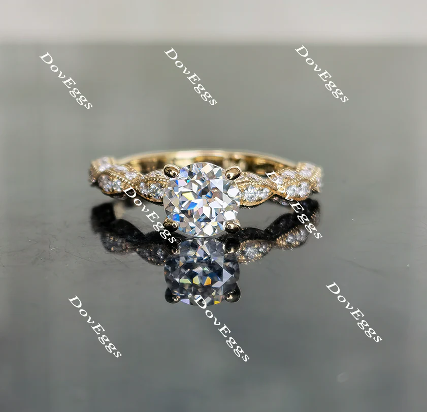 Doveggs vintage pave engagement ring semi-mount only(Exclusively to DovEggs Stones)