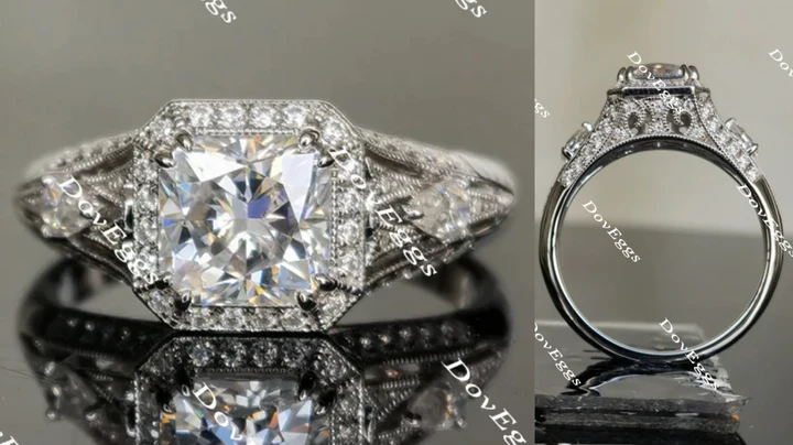 Doveggs split shank halo engagement ring only semi-mount only(Exclusively to DovEggs Stones)