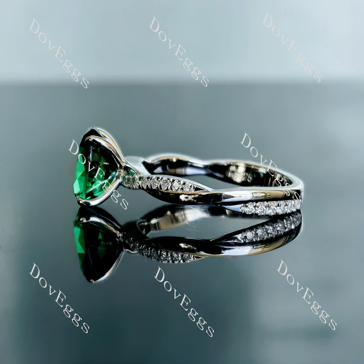 Doveggs pave curved engagement ring only semi-mount only(Exclusively to DovEggs Stones)