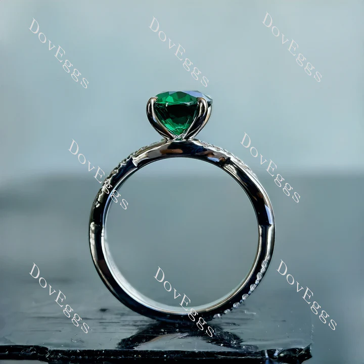 Doveggs pave curved engagement ring only semi-mount only(Exclusively to DovEggs Stones)