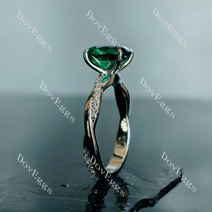 Doveggs pave curved engagement ring only semi-mount only(Exclusively to DovEggs Stones)