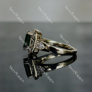 Green with Envy art deco bezel engagement ring only semi-mount only(Exclusively to DovEggs Stones)