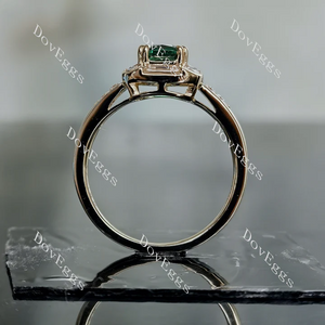 Green with Envy art deco bezel engagement ring only semi-mount only(Exclusively to DovEggs Stones)