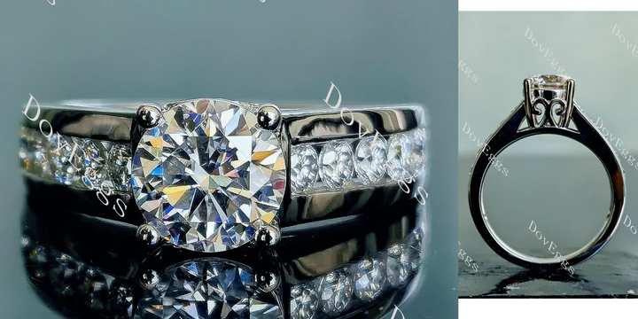 Doveggs channel set engagement ring only semi-mount only(Exclusively to DovEggs Stones) - DovEggs-Seattle