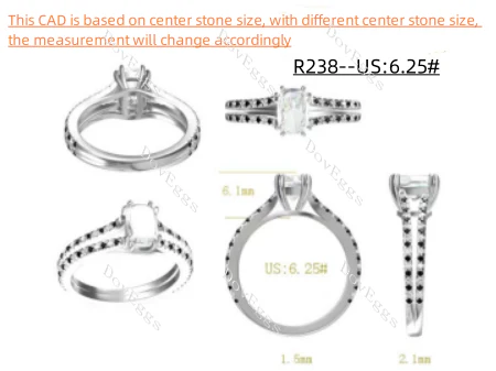 Doveggs split shank pave engagement ring only semi-mount only(Exclusively to DovEggs Stones)