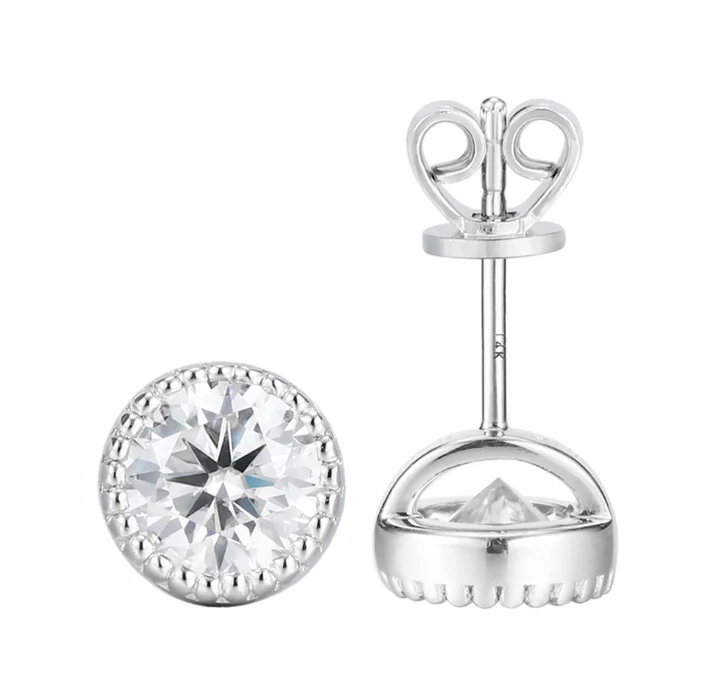 Doveggs bezel setting stud earrings semi-mount only(Exclusively to DovEggs Stones) - DovEggs-Seattle