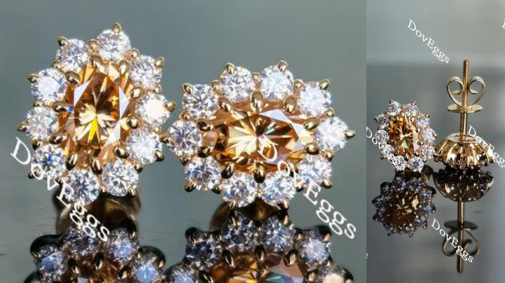 Doveggs art deco floral stud earrings only semi-mount (Exclusively to DovEggs Stones) - DovEggs-Seattle