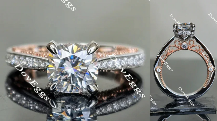 Aubree’s half eternity pave engagement ring only semi-mount only(Exclusively to DovEggs Stones) - DovEggs-Seattle