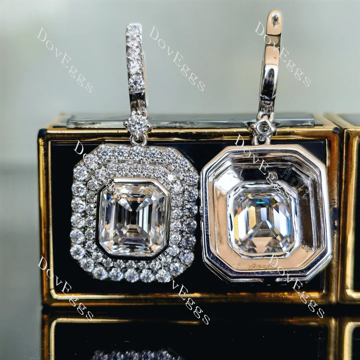 Doveggs bezel halo earrings only semi-mount (Exclusively to DovEggs Stones)