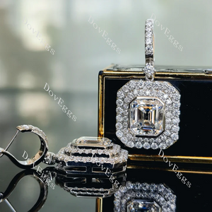 Doveggs bezel halo earrings only semi-mount (Exclusively to DovEggs Stones)