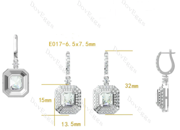 Doveggs bezel halo earrings only semi-mount (Exclusively to DovEggs Stones)
