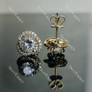Doveggs flower shape halo stud earrings only semi-mount (Exclusively to DovEggs Stones)