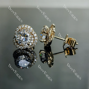 Doveggs flower shape halo stud earrings only semi-mount (Exclusively to DovEggs Stones)