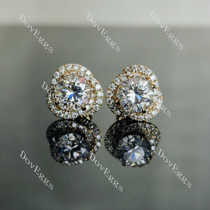 Doveggs flower shape halo stud earrings only semi-mount (Exclusively to DovEggs Stones)