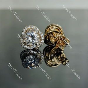 Doveggs flower shape halo stud earrings only semi-mount (Exclusively to DovEggs Stones)