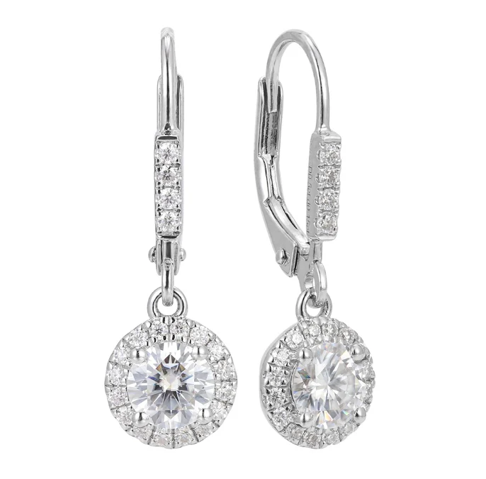 Doveggs halo drop earrings only semi-mount (Exclusively to DovEggs Stones) - DovEggs-Seattle