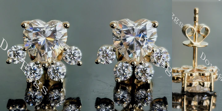 Doveggs pet paws stud earrings only semi-mount (Exclusively to DovEggs Stones)