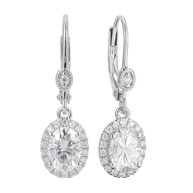 Doveggs halo drop earrings only semi-mount (Exclusively to DovEggs Stones)