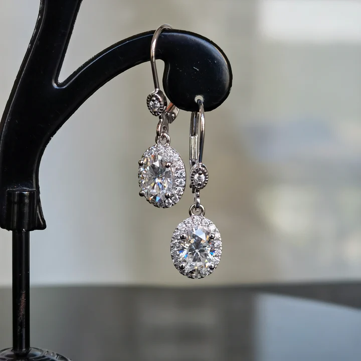 Doveggs halo drop earrings only semi-mount (Exclusively to DovEggs Stones)