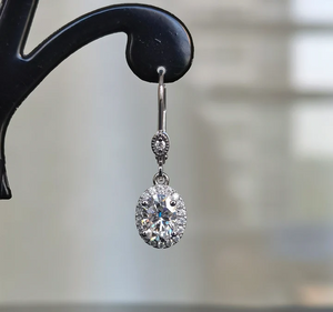 Doveggs halo drop earrings only semi-mount (Exclusively to DovEggs Stones)