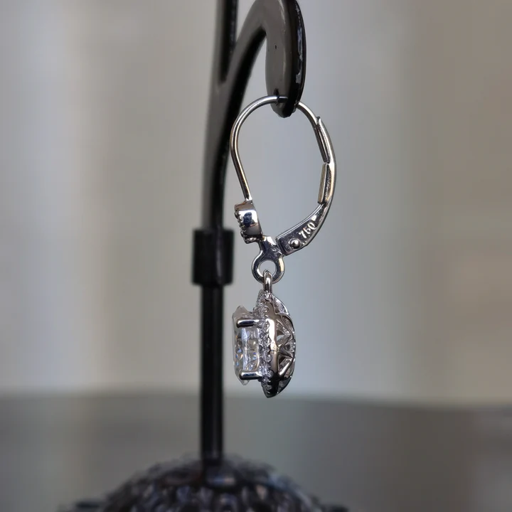 Doveggs halo drop earrings only semi-mount (Exclusively to DovEggs Stones)