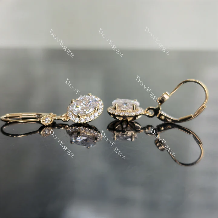 Doveggs halo drop earrings only semi-mount (Exclusively to DovEggs Stones)