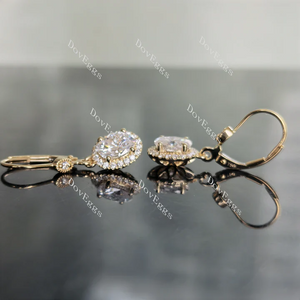 Doveggs halo drop earrings only semi-mount (Exclusively to DovEggs Stones)