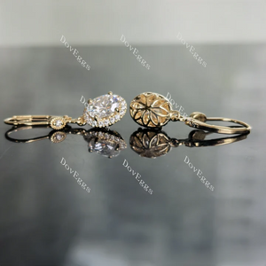 Doveggs halo drop earrings only semi-mount (Exclusively to DovEggs Stones)