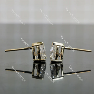 Doveggs solitaire stud earrings only semi-mount (Exclusively to DovEggs Stones)