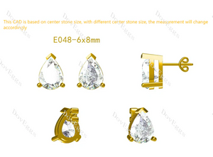 Doveggs solitaire stud earrings only semi-mount (Exclusively to DovEggs Stones)