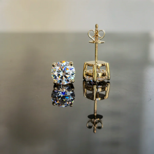 Doveggs solitaire stud earrings only semi-mount (Exclusively to DovEggs Stones)