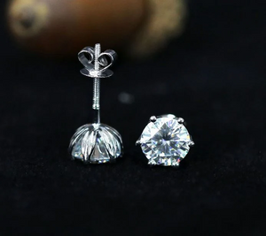 Doveggs solitaire stud earrings only semi-mount (Exclusively to DovEggs Stones)