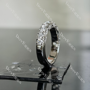 Doveggs Pave moissanite/lab grown diamond wedding band for women-4mm band width