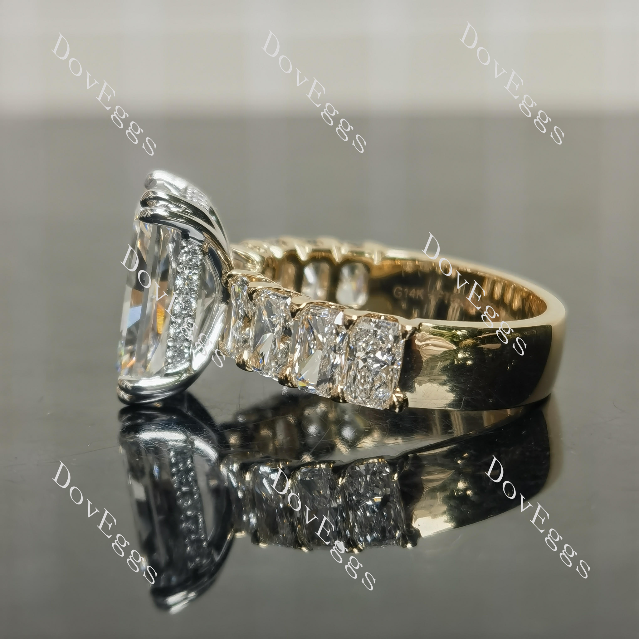 The Helena radiant vintage pave moissnaite engagement ring