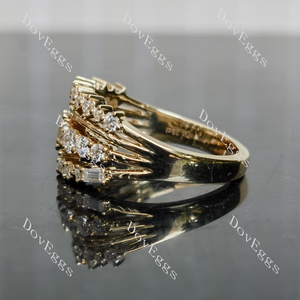 Doveggs round vintage art deco moissanite/lab grown diamond wedding band-2.8mm band width