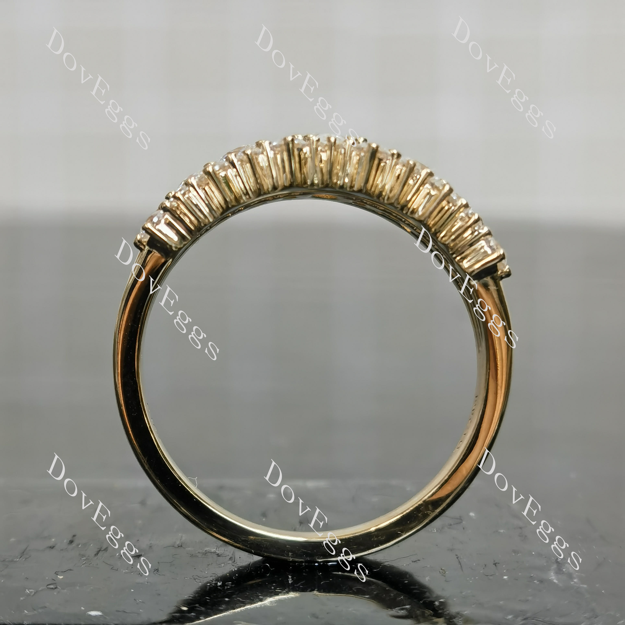 Doveggs round vintage art deco moissanite/lab grown diamond wedding band-2.8mm band width
