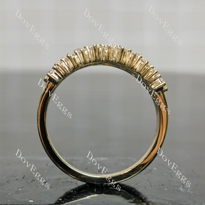 Doveggs round vintage art deco moissanite/lab grown diamond wedding band-2.8mm band width