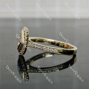 Serenity princess halo pave moissnaite engagement ring