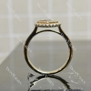 Serenity princess halo pave moissnaite engagement ring